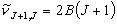 \tilde \nu _{J + 1,J}  = 2B\left( {J + 1} \right)
